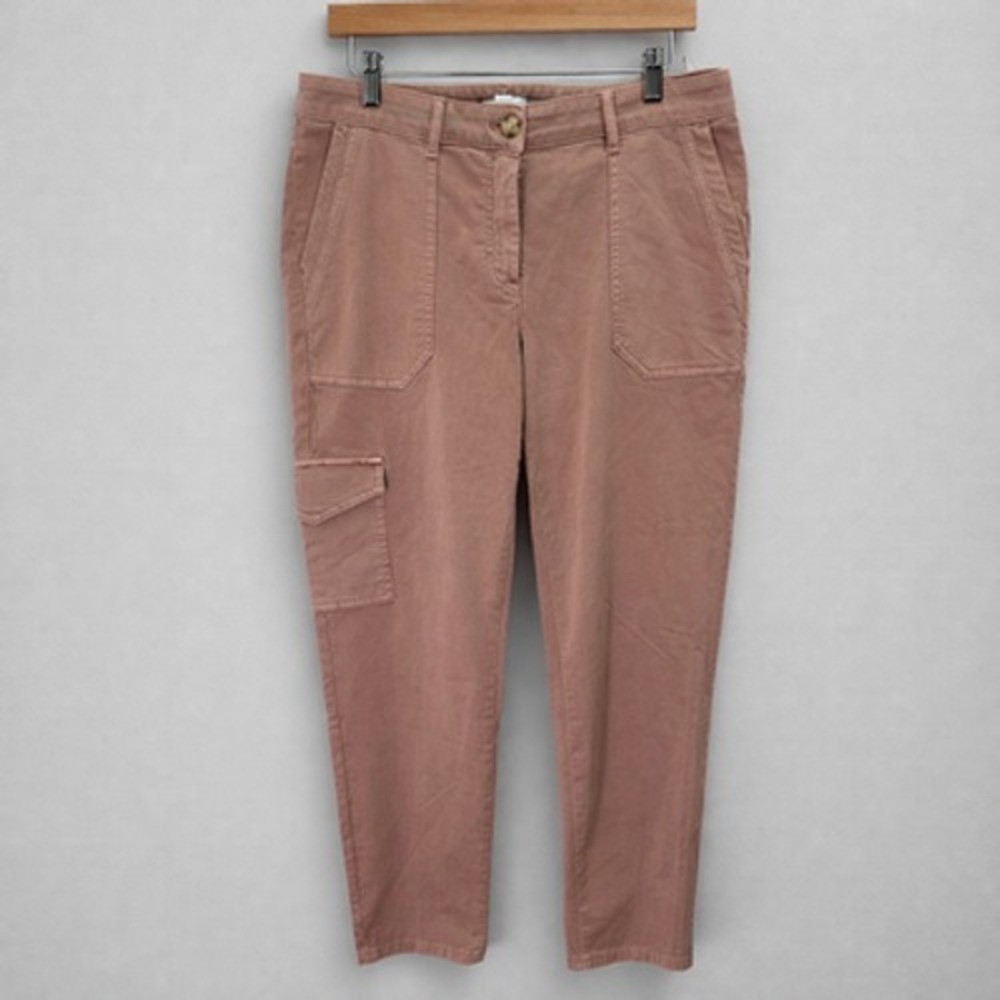 J. Jill Womens Cargo Pants 12‎ Pink Lt Chablis Utility Straight Stretch Twill